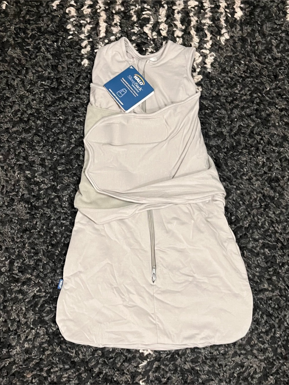 HALO SleepSack Swaddle SuperSoft Bamboo Viscose 2.0 TOG Gray Size Small 3-6M